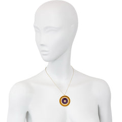 Antique gold, amethyst, coral, and pearl target brooch