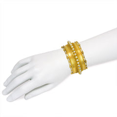 Antique gold and pearl cuff bracelet