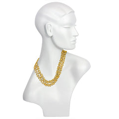 Antique gold repoussé link necklace