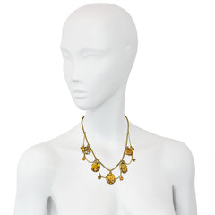 Antique gold and citrine festoon necklace