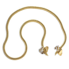 Gold and diamond foxtail necklace, Hermès