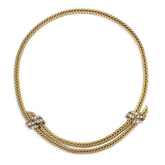 Gold and diamond foxtail necklace, Hermès