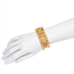 Retro wide gold escalator bracelet
