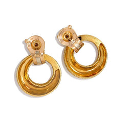 Van Cleef & Arpels textured gold door-knocker hoop earrings