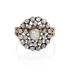 Antique open cluster diamond ring