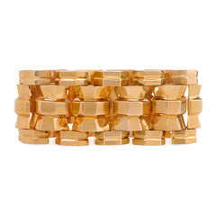 Retro gold column-link tank bracelet