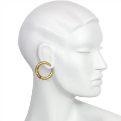 Gold and gemset hoop earrings
