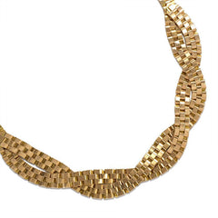 French Retro gold reversible necklace