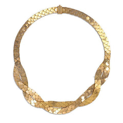 French Retro gold reversible necklace