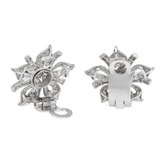 Diamond flower head earrings