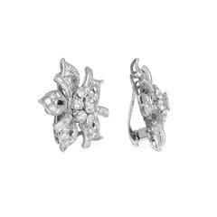 Diamond flower head earrings