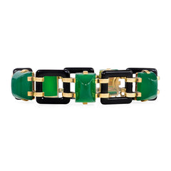 Art Deco onyx and chrysoprase bracelet