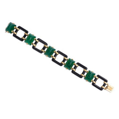 Art Deco onyx and chrysoprase bracelet