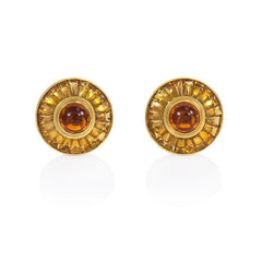 Gold and citrine clip earrings