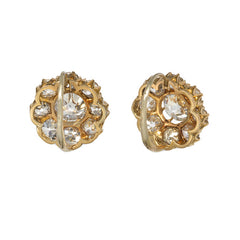 Antique gold and diamond cluster earrings