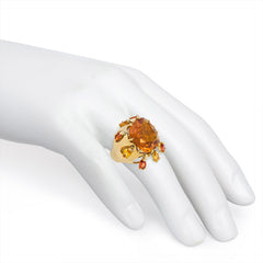 Gold and citrine cocktail ring