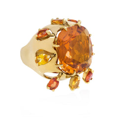 Gold and citrine cocktail ring