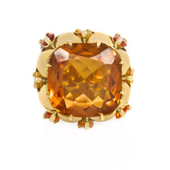Gold and citrine cocktail ring