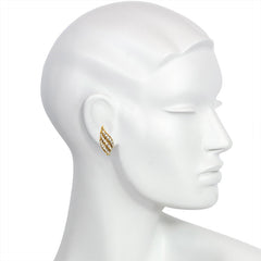Gold and diamond flame design earrings