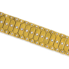 Antique gold and pearl plaque bracelet
