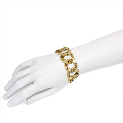 Retro gold, ruby and sapphire curblink bracelet