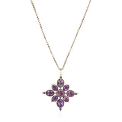 Antique gold and amethyst pendant on chain