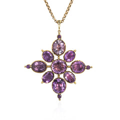 Antique gold and amethyst pendant on chain