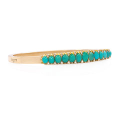 Antique Russian turquoise and diamond bangle