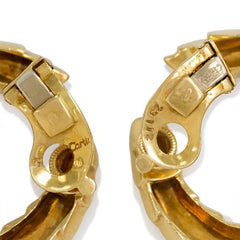 Gold hoop earrings of scaled design, Cartier