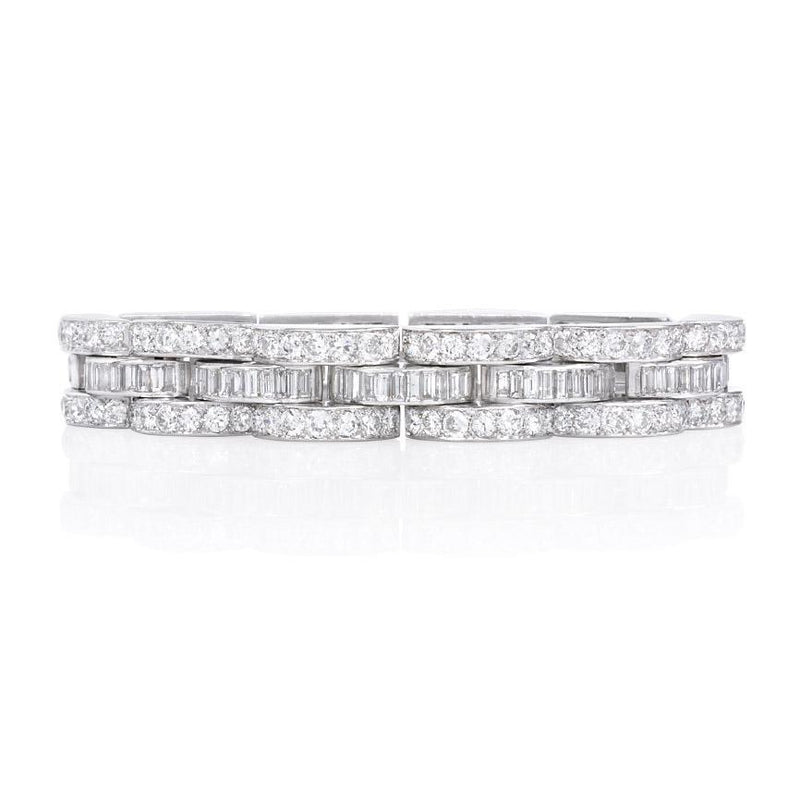 Retro diamond tank bracelet