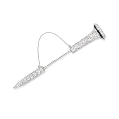 Art Deco diamond spike jabot