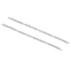 Pair of Art Deco diamond bracelets, convertible to necklace
