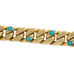 Reversible gold and turquoise bracelet