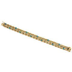 Reversible gold and turquoise bracelet