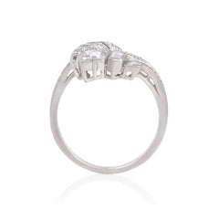 Art Deco diamond spray bypass ring