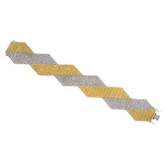 Two-color woven gold bracelet