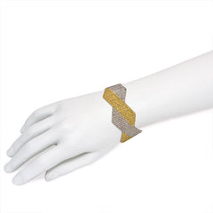 Two-color woven gold bracelet