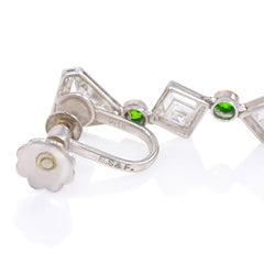 Art Deco diamond and demantoid garnet earrings, Black Starr & Frost