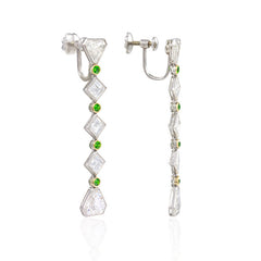 Art Deco diamond and demantoid garnet earrings, Black Starr & Frost