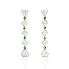 Art Deco diamond and demantoid garnet earrings, Black Starr & Frost