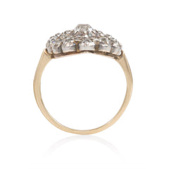 Antique diamond latticework ring