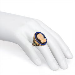 Antique enamel cameo ring