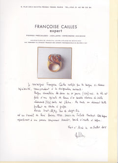 René Boivin Retro gold and diamond swirl ring