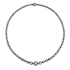 Antique old mine diamond rivière necklace