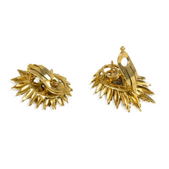 Gold and diamond radial design earrings, Cartier