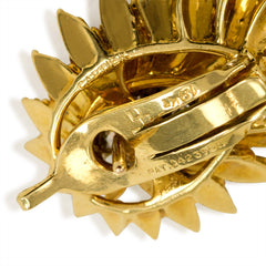 Gold and diamond radial design earrings, Cartier