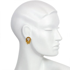 Gold and diamond radial design earrings, Cartier