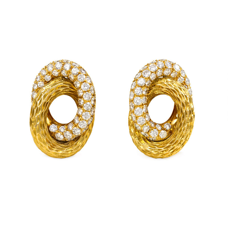 Gold and diamond earrings, Ren  Boivin