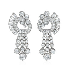 Retro diamond earrings with tassels