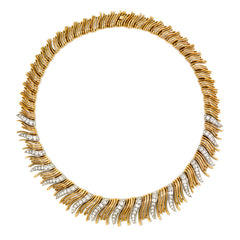 Retro gold and diamond fringe necklace, Boucheron